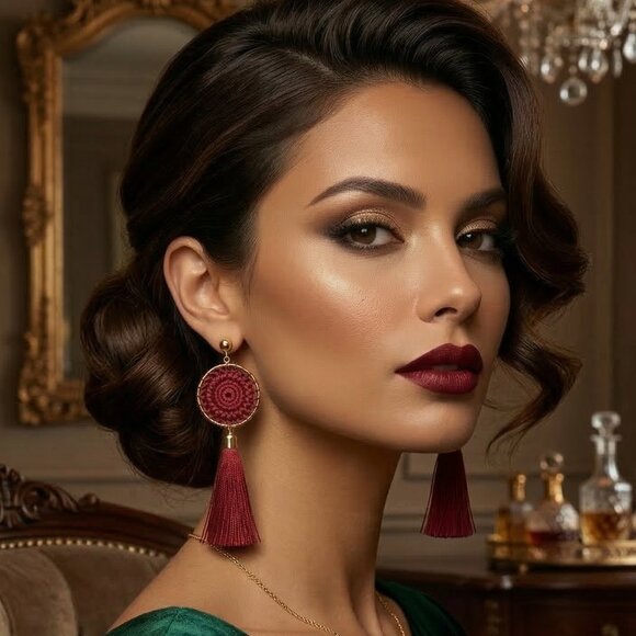 Hand Crafted Jewelry - Boho Chic Crochet Tassel Earrings